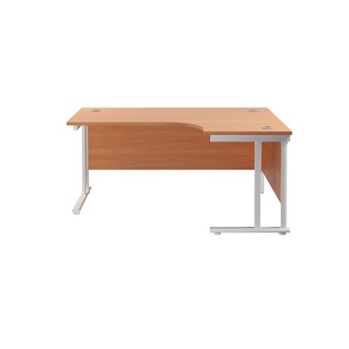 Jemini Radial Right Hand Cantilever Desk 1600x1200x730mm Beech/White KF807704
