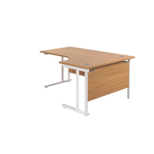 Jemini Radial Right Hand Cantilever Desk 1600x1200x730mm Nova Oak/White KF807728