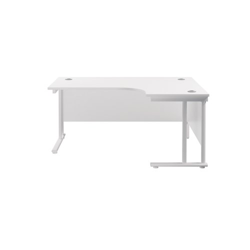 Jemini Radial Right Hand Cantilever Desk 1600x1200x730mm White/White KF807735