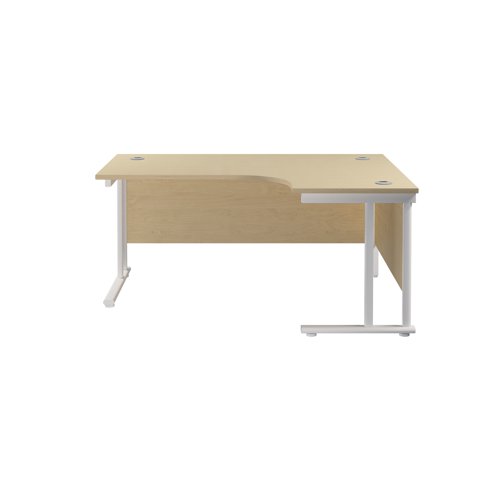 Jemini Radial Right Hand Cantilever Desk 1600x1200x730mm Maple/White KF807742