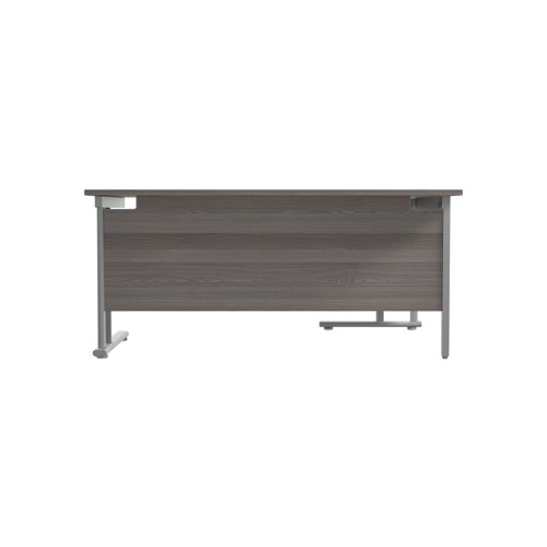 Jemini Radial Left Hand Cantilever Desk 1800x1200x730mm Grey Oak/Silver KF807773