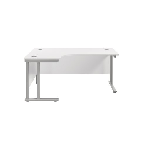 Jemini Radial Left Hand Cantilever Desk 1800x1200x730mm White/Silver KF807797 - KF807797
