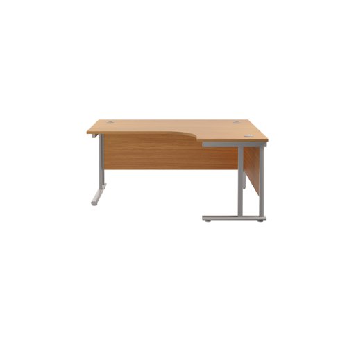 Jemini Radial Right Hand Cantilever Desk 1800x1200x730mm Nova Oak/Silver KF807841
