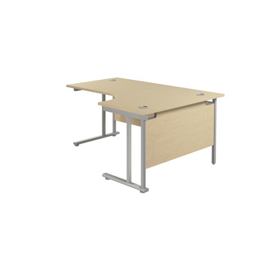 Jemini Radial Right Hand Cantilever Desk 1800x1200x730mm Maple/Silver KF807865