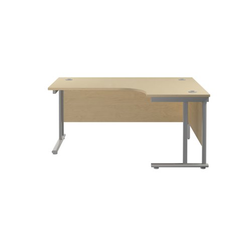 Jemini Radial Right Hand Cantilever Desk 1800x1200x730mm Maple/Silver KF807865
