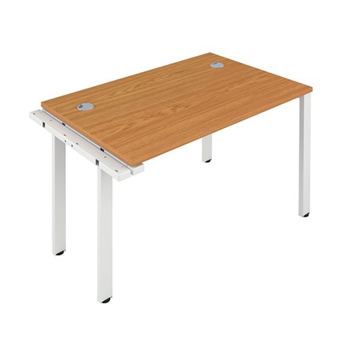 Jemini 1 Person Extension Bench Desk 1400x800x730mm Nova Oak/White KF808923