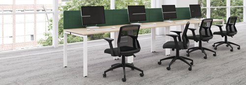 KF808992 Jemini 2 Person Extension Bench Desk 1400x1600x730mm White/White KF808992