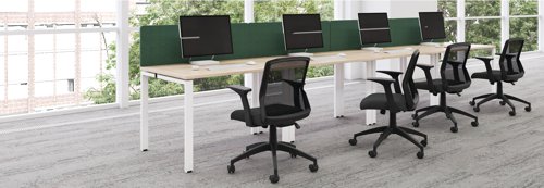 Jemini 2 Person Bench Desk 1400x1600x730mm White/White KF809050