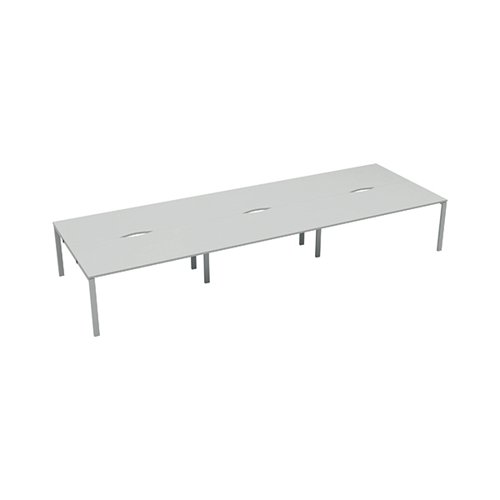 Jemini 6 Person Bench Desk 4200x1600x730mm White/White KF809173