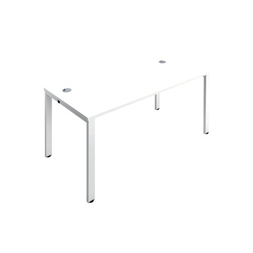 Jemini 1 Person Bench Desk 1600x800x730mm White/White KF809234