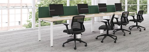 Jemini 1 Person Bench Desk 1600x800x730mm White/White KF809234