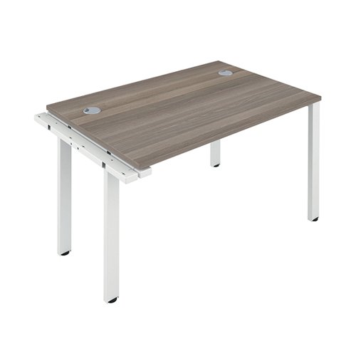 Jemini 1 Person Extension Bench Desk 1600x800x730mm Grey Oak/White KF809272