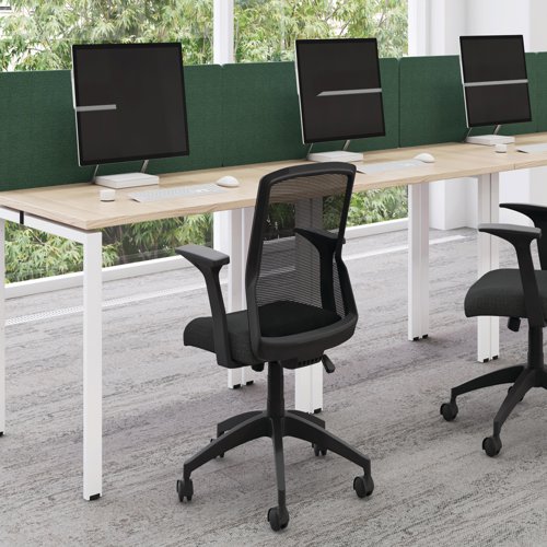 Jemini 2 Person Extension Bench Desk 1600x1600x730mm Grey Oak KF809333 - KF809333
