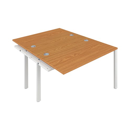 Jemini 2 Person Extension Bench Desk 1600x1600x730mm Nova Oak KF809340 - KF809340