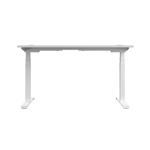 Jemini Sit/Stand Desk with Cable Ports 1200x800x630-1290mm White/White KF809791