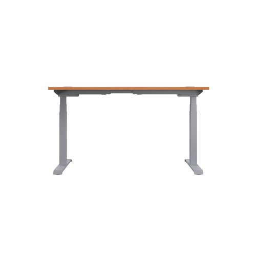 This Jemini Sit/Stand Desk features 3 stage height adjustability with a digital display and 4 pre-set buttons for an easy transition between sitting and standing. The 25mm thick desktop is mounted on sturdy cantilever legs and features dual cable management ports. This desk measures 1400x800x630-1290mm and comes with silver legs.