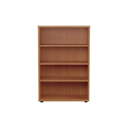 This Jemini Bookcase provides a convenient storage solution for organised office filing. Complete with three shelves, this bookcase is suitable for filing and storing lever arch and box files. The bookcase measures W800 x D450 x H1200mm and comes in a beech finish to complement the Jemini furniture range.