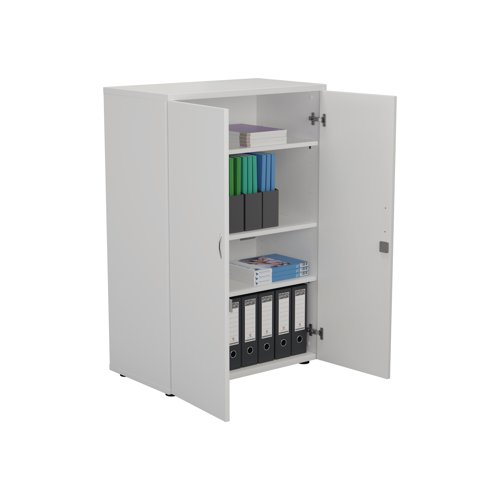 Jemini Wooden Cupboard 800x450x1200mm White KF810278 - VOW - KF810278 - McArdle Computer and Office Supplies