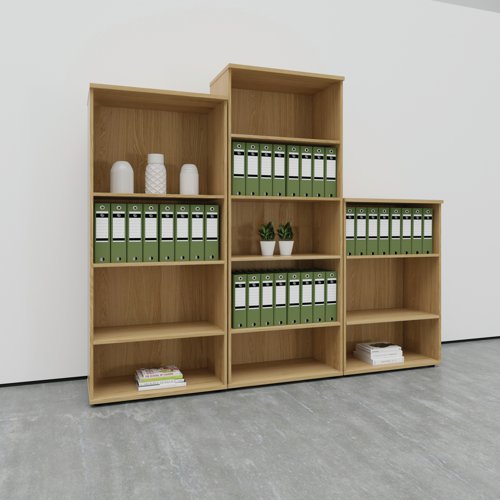 This Jemini Bookcase provides a convenient storage solution for organised office filing. Complete with four shelves, this bookcase is suitable for filing and storing lever arch and box files. The bookcase measures 800x450x1600mm and comes in a white finish to complement the Jemini furniture range.