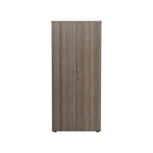 Jemini Wooden Cupboard 800x450x1800mm Grey Oak KF810582 - VOW - KF810582 - McArdle Computer and Office Supplies