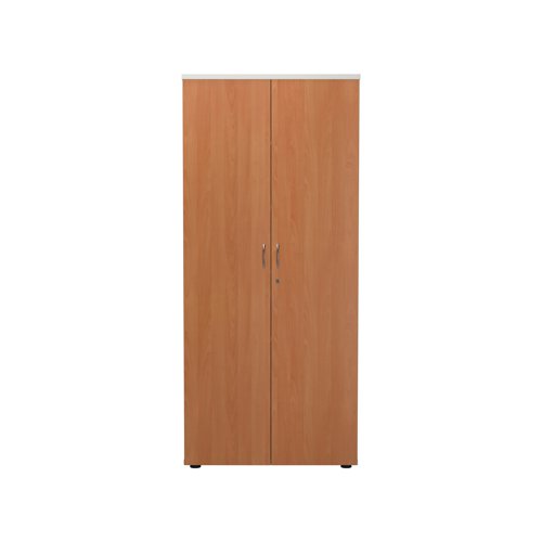 This Jemini Switch Cupboard provides a convenient storage solution for organised office filing. Complete with four shelves, this cupboard is suitable for filing and storing lever arch and box files. The cupboard measures W800 x D450 x H1800mm and comes in a white finish with beech doors to complement the Jemini furniture range.