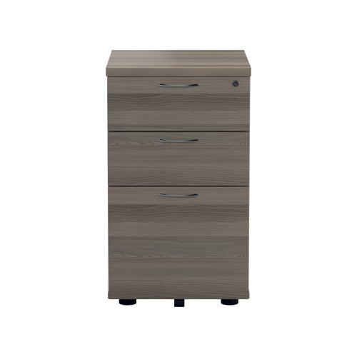 Jemini 3 Drawer Under Desk Pedestal 404x500x690mm Grey Oak KF81081 Pedestals KF81081