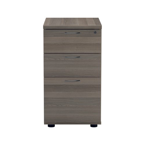 Jemini Essentials 3 Drawer Desk High Pedestal 404x600x730mm Grey Oak KF81088 VOW
