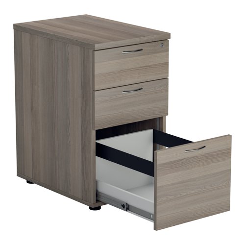 Jemini Essentials 3 Drawer Desk High Pedestal 404x600x730mm Grey Oak KF81088 Pedestals KF81088