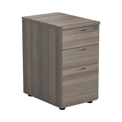 Jemini Essentials 3 Drawer Desk High Pedestal 404x600x730mm Grey Oak KF81089 - KF81089