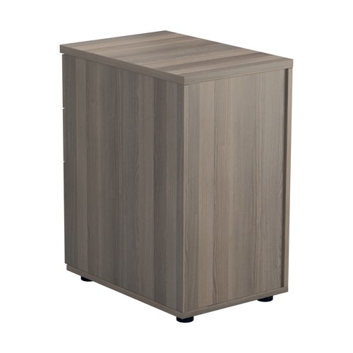 Jemini Essentials 3 Drawer Desk High Pedestal 404x600x730mm Grey Oak KF81089