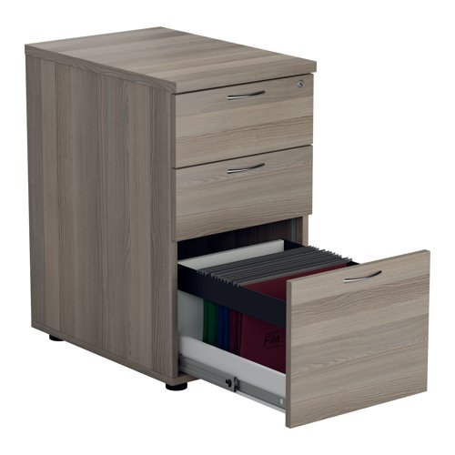 Jemini Essentials 3 Drawer Desk High Pedestal 404x600x730mm Grey Oak KF81089