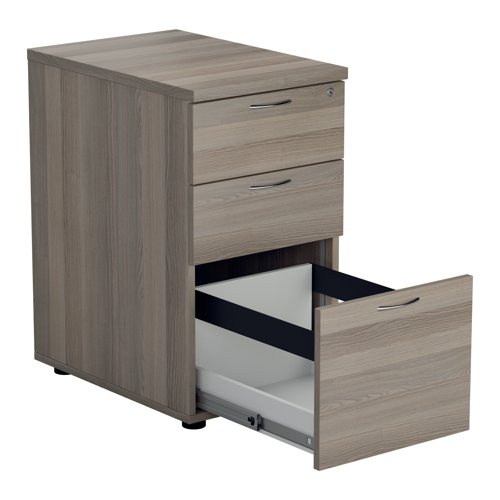 Jemini Essentials 3 Drawer Desk High Pedestal 404x600x730mm Grey Oak KF81089 VOW