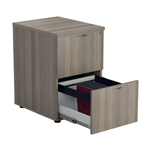 Jemini Essentials 2 Drawer Filing Cabinet 464x600x710mm Grey Oak KF81090 Filing Cabinets KF81090