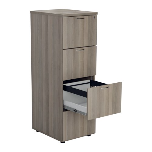 Jemini Essentials 4 Drawer Filing Cabinet 464x600x1365mm Grey Oak KF81091 KF81091