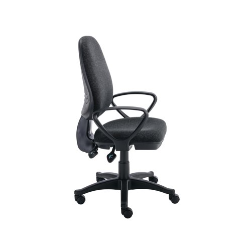 The Astin Nesta Operator Chair has a modern design with fixed arms and a rounded back for lumbar and back support. The chair has two lever controls for seat height and tilt adjustments, ensuring personalised comfort with a recommended usage time of up to 8 hours.