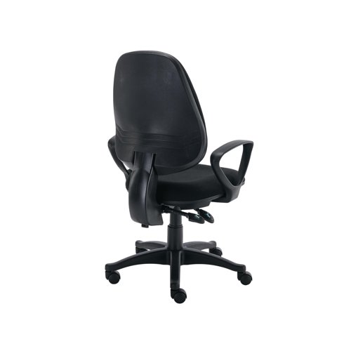 The Astin Nesta Operator Chair has a modern design with fixed arms and a rounded back for lumbar and back support. The chair has two lever controls for seat height and tilt adjustments, ensuring personalised comfort with a recommended usage time of up to 8 hours.