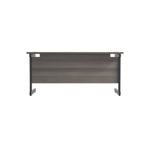 Jemini Rectangular Single Upright Cantilever Desk 1800x600x730mm Grey Oak/Black KF810965