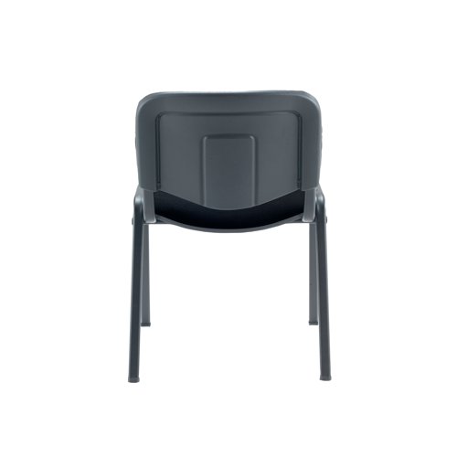 KF81096 | This multipurpose stacking chair from Jemini is a comfortable, durable choice for offices, meeting rooms, reception areas and more. It features a soft black upholstered seat and back with a sturdy frame for durability. The chairs can be stacked when not in use to save space, ideal for occasional conferences and meetings.