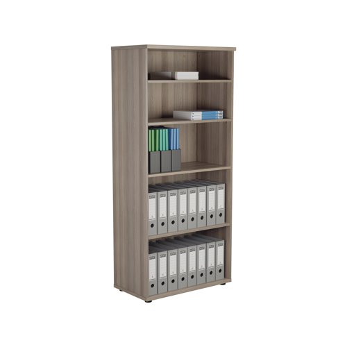 Jemini Wooden Bookcase 800x450x1800mm Grey Oak KF810995 - VOW - KF810995 - McArdle Computer and Office Supplies
