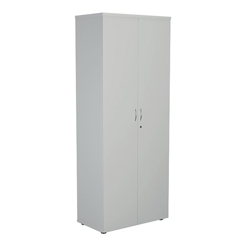 Jemini Wooden Cupboard 800x450x2000mm White KF811091 - VOW - KF811091 - McArdle Computer and Office Supplies