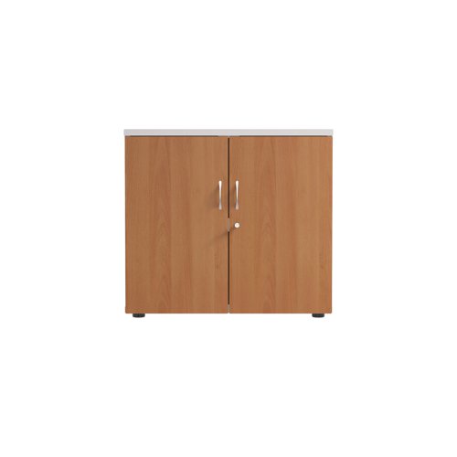 Jemini Wooden Cupboard 800x450x730mm White/Beech KF811275 - KF811275