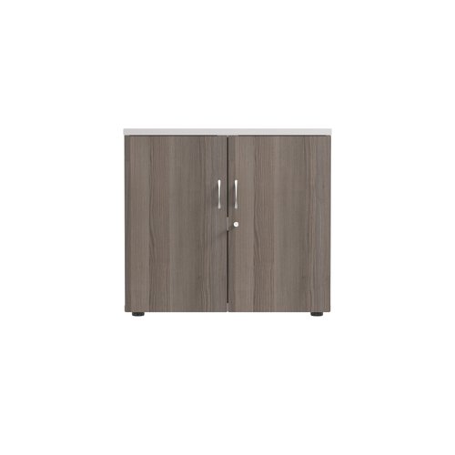 Jemini Wooden Cupboard 800x450x730mm White/Grey Oak KF811299 - VOW - KF811299 - McArdle Computer and Office Supplies