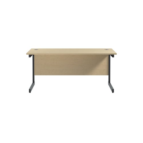 Jemini Rectangular Single Upright Cantilever Desk 1800x600x730mm Maple/Black KF812432
