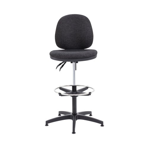 Arista Medium Back Draughtsman Chair 700x700x840-970mm Adjustable Footrest Charcoal KF815148 | KF815148 | VOW