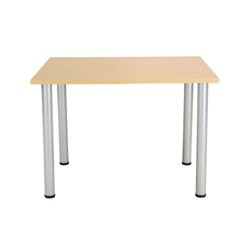 Jemini Rectangular Meeting Table 1200x800x730 Nova Oak/Silver KF816609 - KF816609