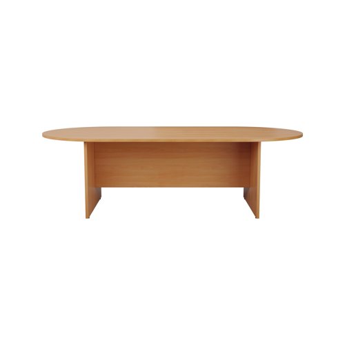 Jemini D-End Meeting Table 2400x1000x730mm Beech KF816708 - VOW - KF816708 - McArdle Computer and Office Supplies