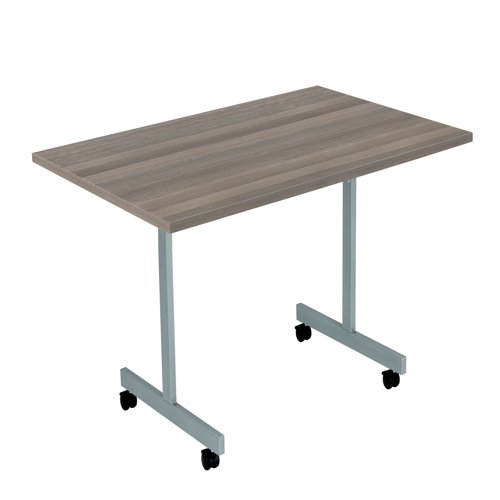 Jemini Rectangular Tilting Table 1200x700x720mm Grey Oak/Silver KF816746 - VOW - KF816746 - McArdle Computer and Office Supplies