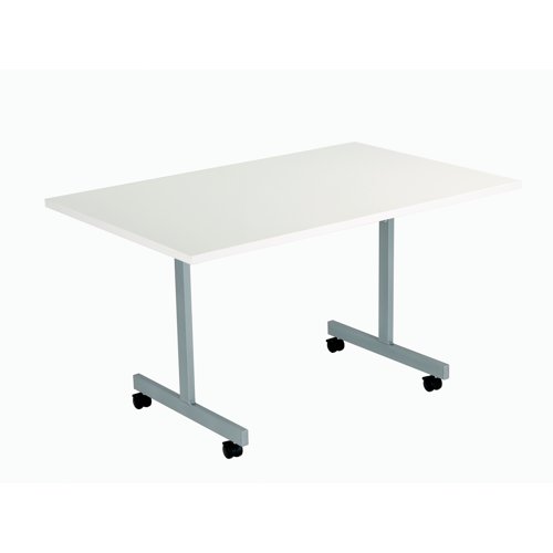 Jemini Rectangular Tilting Table 1200x700x720mm White/Silver KF816760 - KF816760