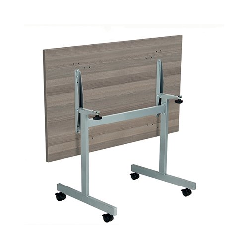 Jemini Rectangular Tilting Table 1200x800x720mm Grey Oak/Silver KF816790