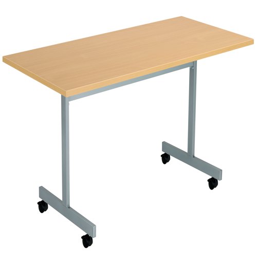 Jemini Rectangular Tilting Table 1600x700x720mm Nova Oak/Silver KF816852 - KF816852